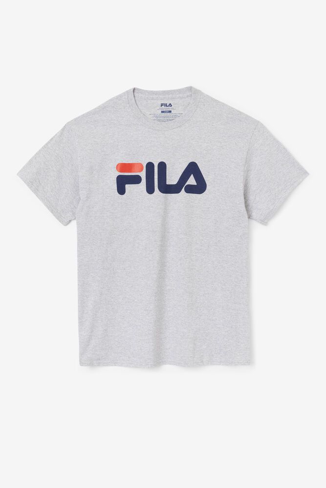 Fila T-Shirt Mens Grey Logo - Ireland 03914-TYVU